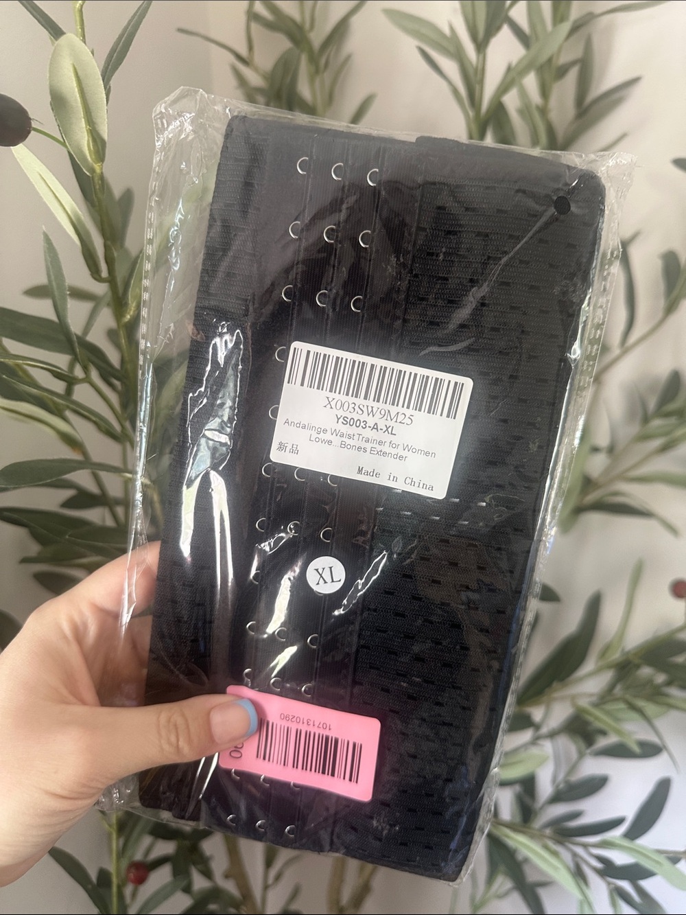 Black Waist Trainer Corset with Front Hook Closure - Picture 3 of 3
